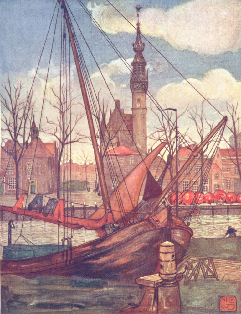 NETHERLANDS. Zeeland. Veere 1904 old antique vintage print picture